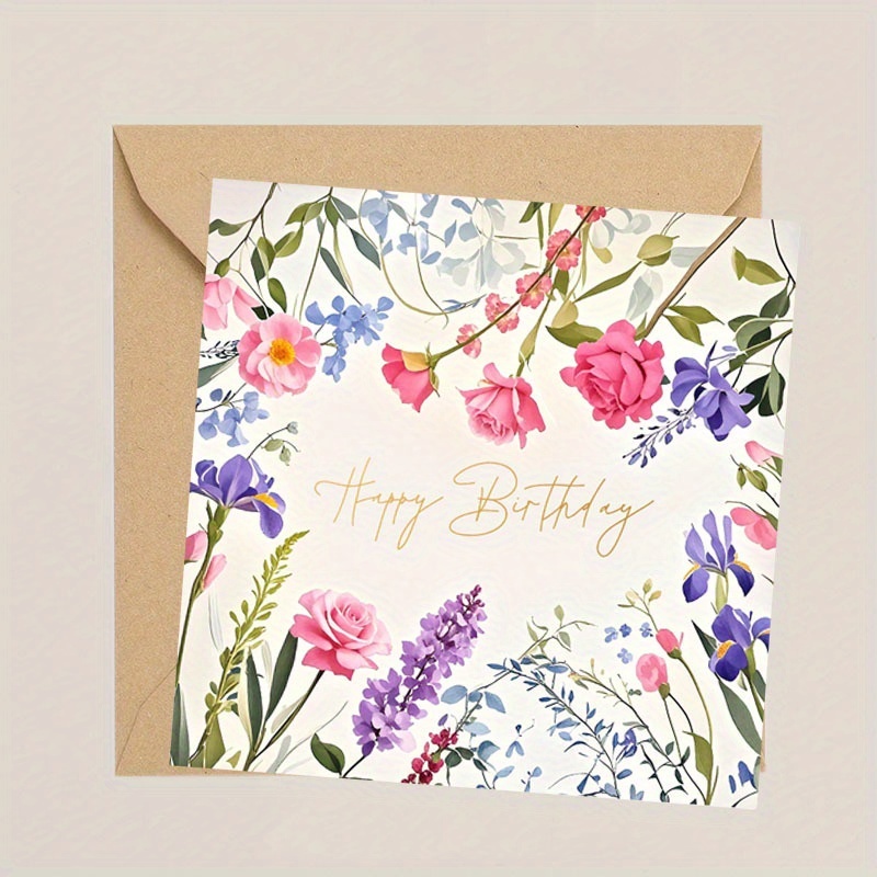 Image of Premium Square Birthday Card, Suitable For Sending Cards To Wives, Husbands, And Girlfriends