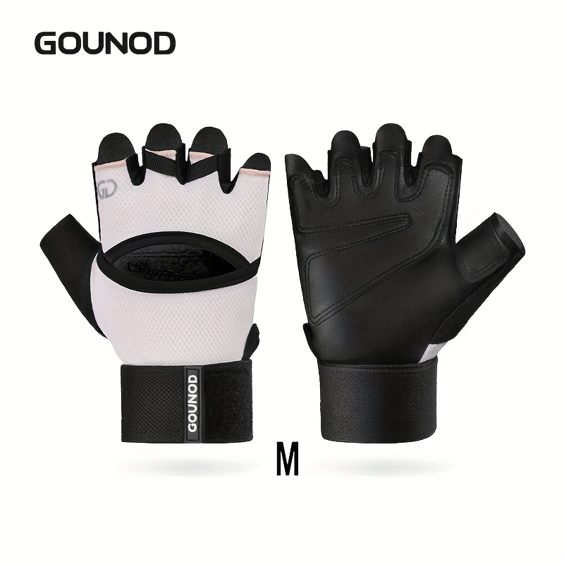 TEMU Gants de Fitness Demi-Doigts -Dérapants Respirants avec Support de Poignet pour Musculation, Cyclisme, Hommes et Femmes, Coussinets de