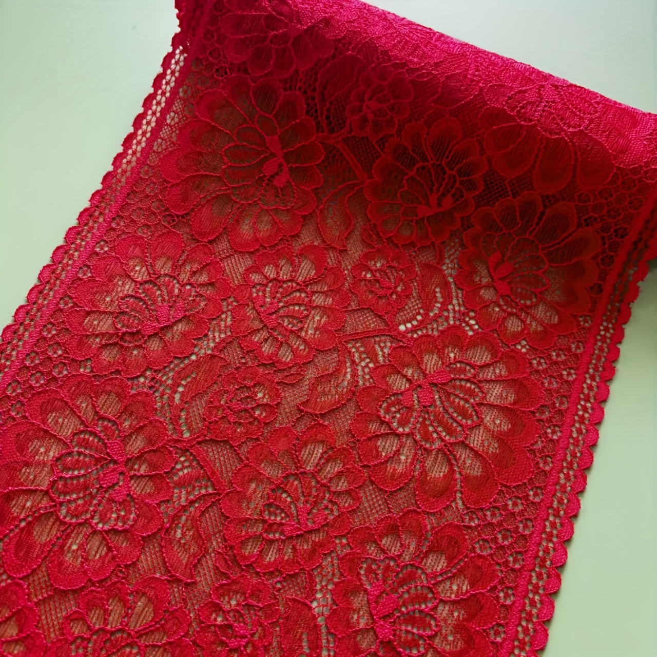 TEMU 1 Roll Of 22cm Colorful Elastic Lace For Diy Lingerie And Clothing Crafts, In Multiple Colors
