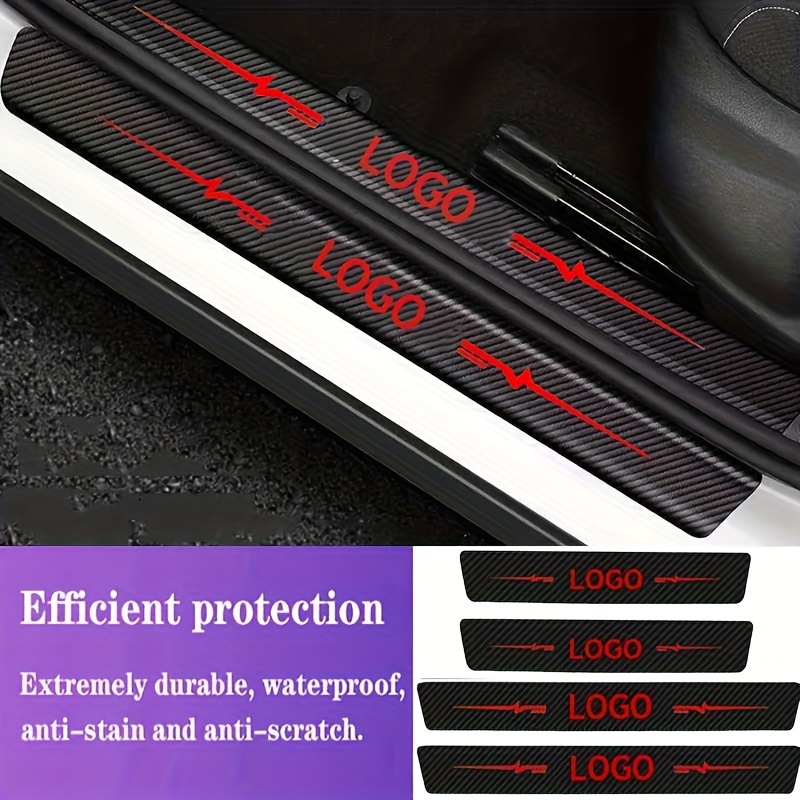 4pcs For Honda Civic Carbon Fiber Car Door Sill Plate Protector Cover  Sticker