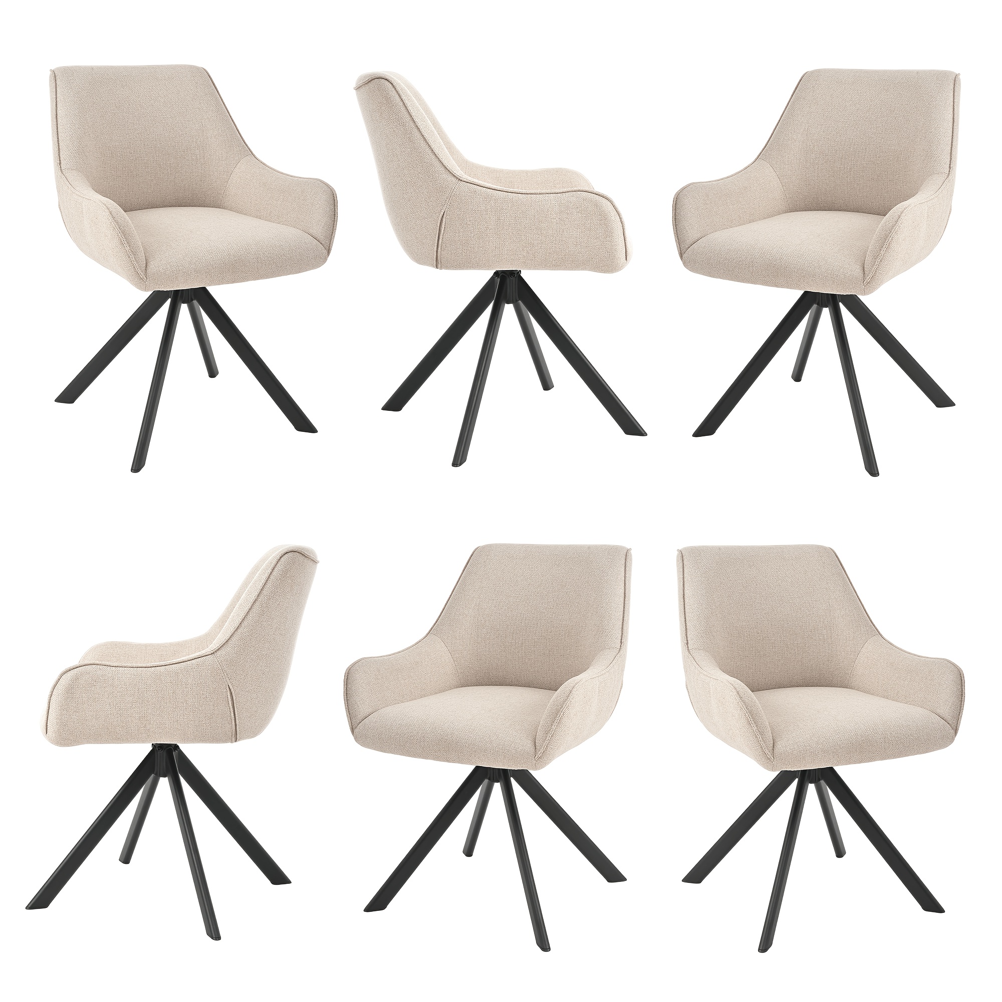 Image of Set Of 2/4/6 - Dining Chair With Curved Backrest And Soft Cushion, The Perfect Combination Of Style