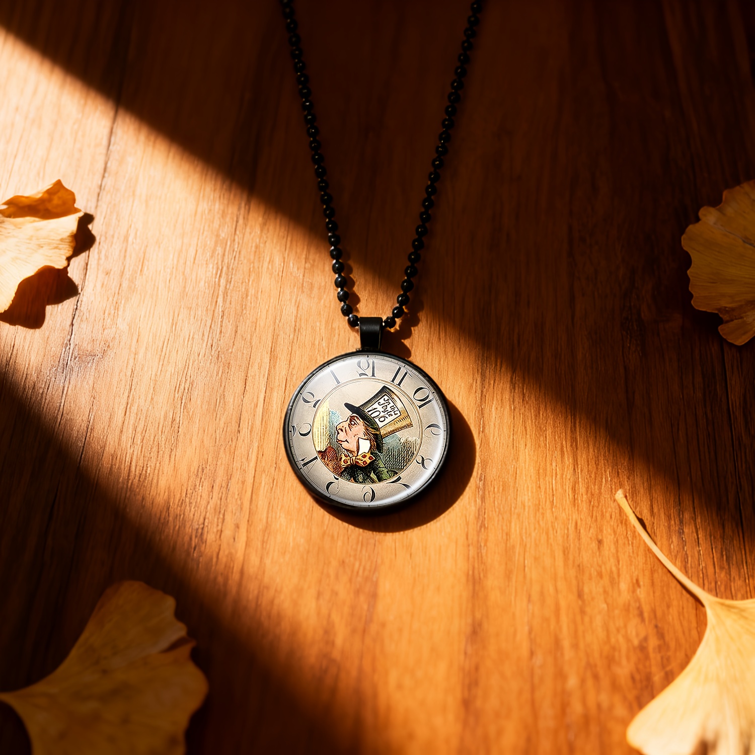 TEMU A Packaged Item (a Stylish Necklace Pendant With Cool Beads Suitable For Men And Women), Featuring A Retro Pocket Watch Design With A Mysterious