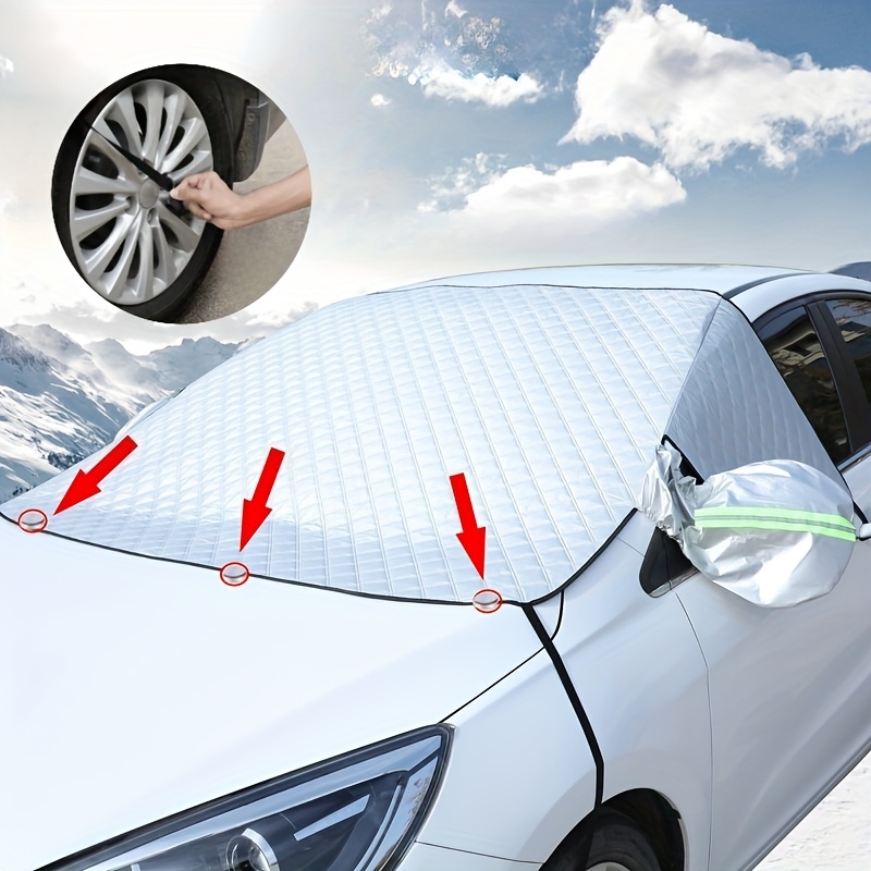 TEMU Single-piece Car Windshield Cover Compatible For All Vehicles - Heavy-duty With & , /remove, Use, Vehicle Exterior Accessory (fits Suvs, Trucks, Sedans)