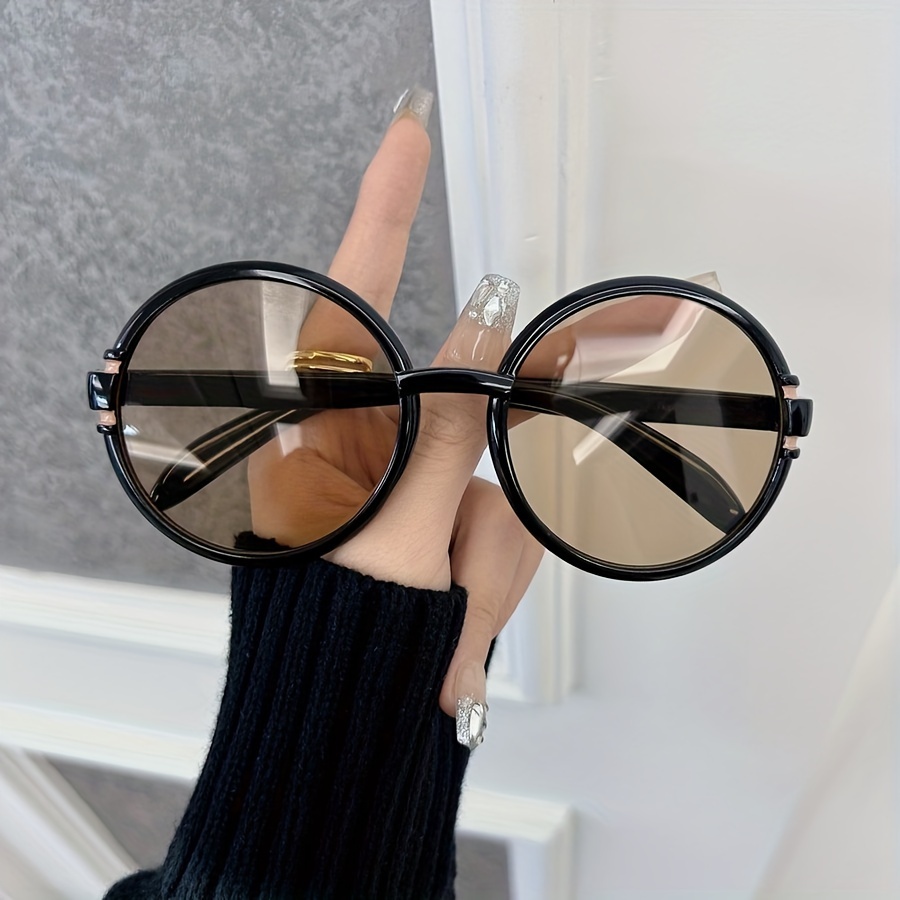 Image of 1pc Retro Round Fashion Fashion Glasses Women Men Casual Oval Minimalist Stylish Vintage Shaped Personality Fashion Glasses Female