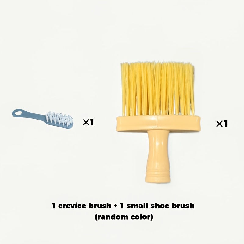 TEMU 2pcs = 1 Crevice Brush + 1 Small Shoe Brush (random Colors) / Features A Widened And Enlarged Brush With High-density, Flexible Bristles For A