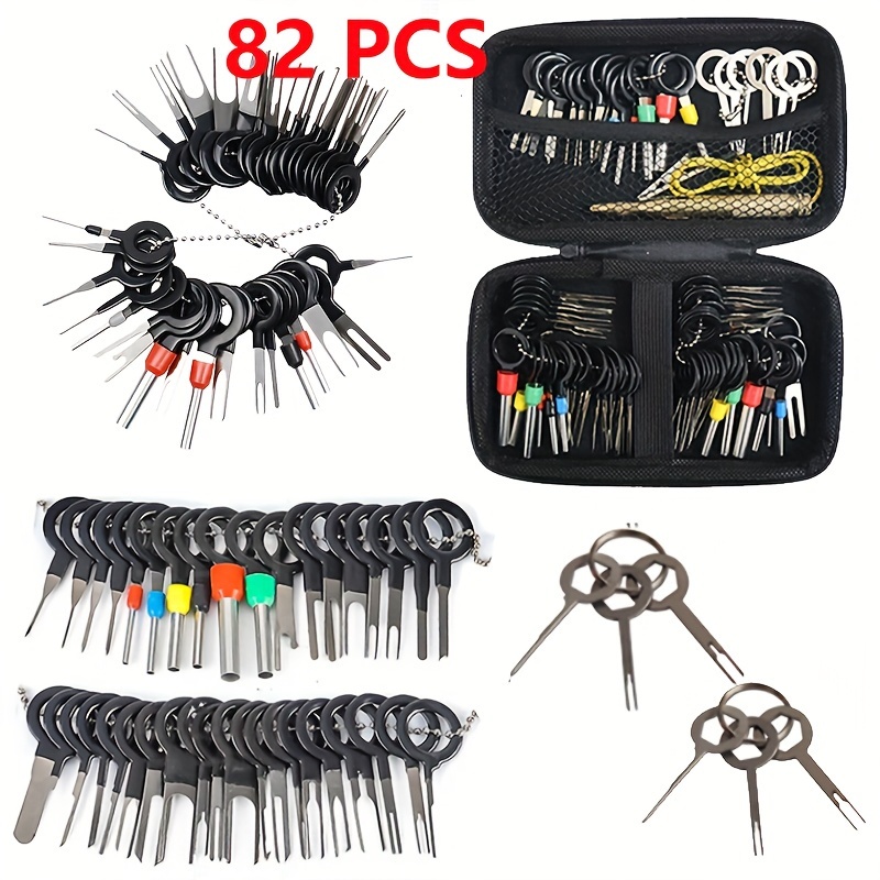 Temu Kit De Extracción De Terminales De Coche De 82 Piezas - Caja De Conectores De Cable, Extractor De Pasadores De Liberación, Herramientas De Repara