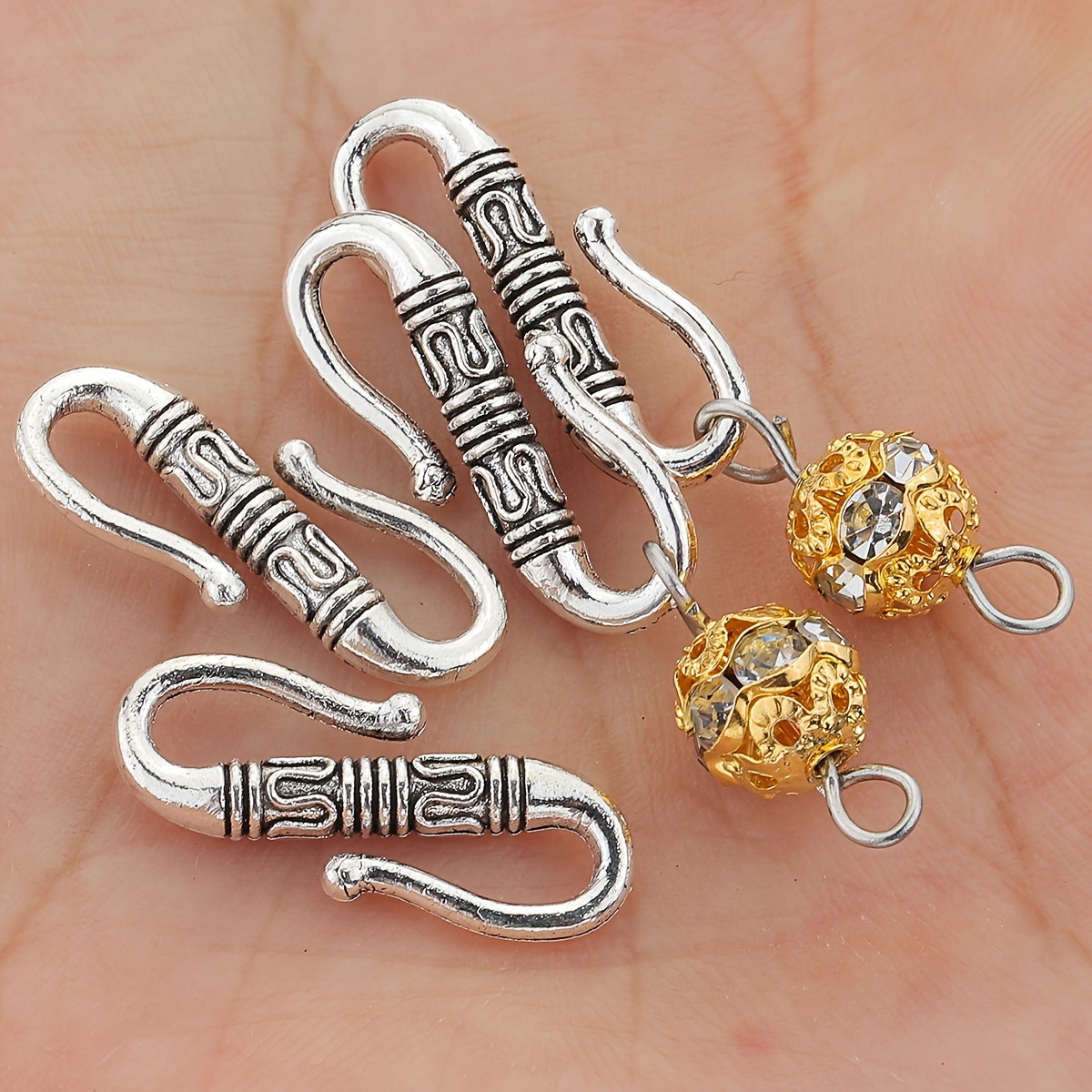 alloy s shaped connectors double holes embossed Temu Australia