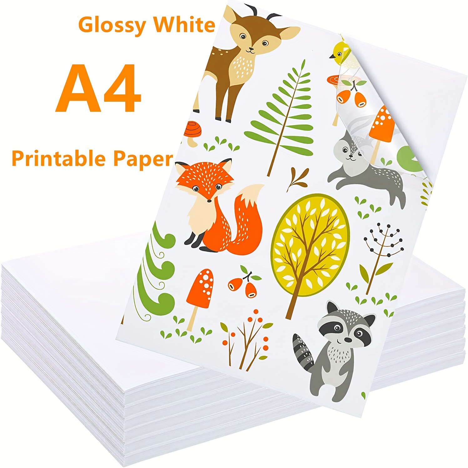 

100 Sheets Printable Sticker Paper Label For Inkjet Laser A4 Matte Glossy White