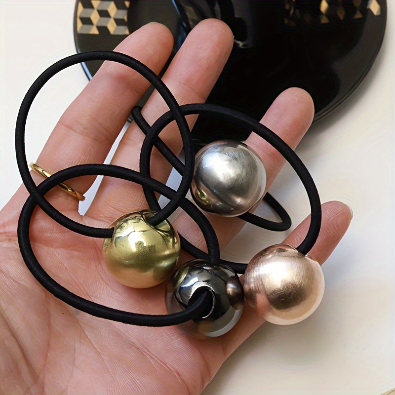 1pc metal ball knot hair tie minimalist elegant hair - Temu