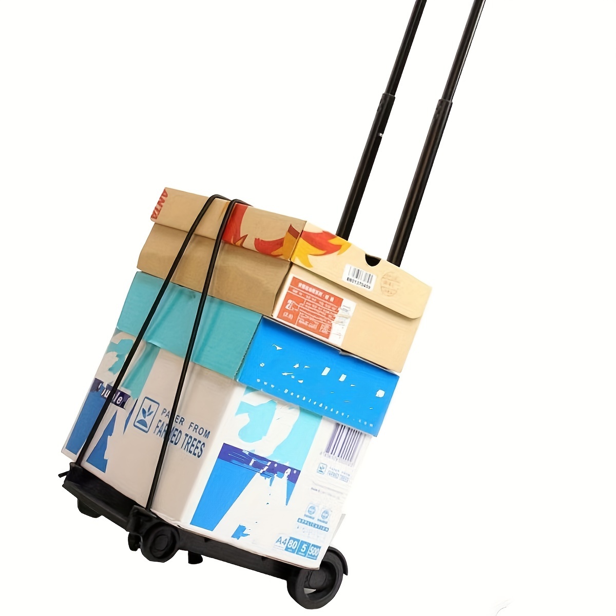 Portable Folding Hand Trolley With Telescopic Handle Lightweight Iron
