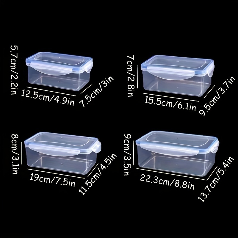 TEMU 4 Pcs Square Food Storage Containers With Flip-top Lids, Polypropylene Multipurpose Microwave Safe Organizer For Kitchen, Meat, Fruit, Vegetables - Hand Wash Recommended