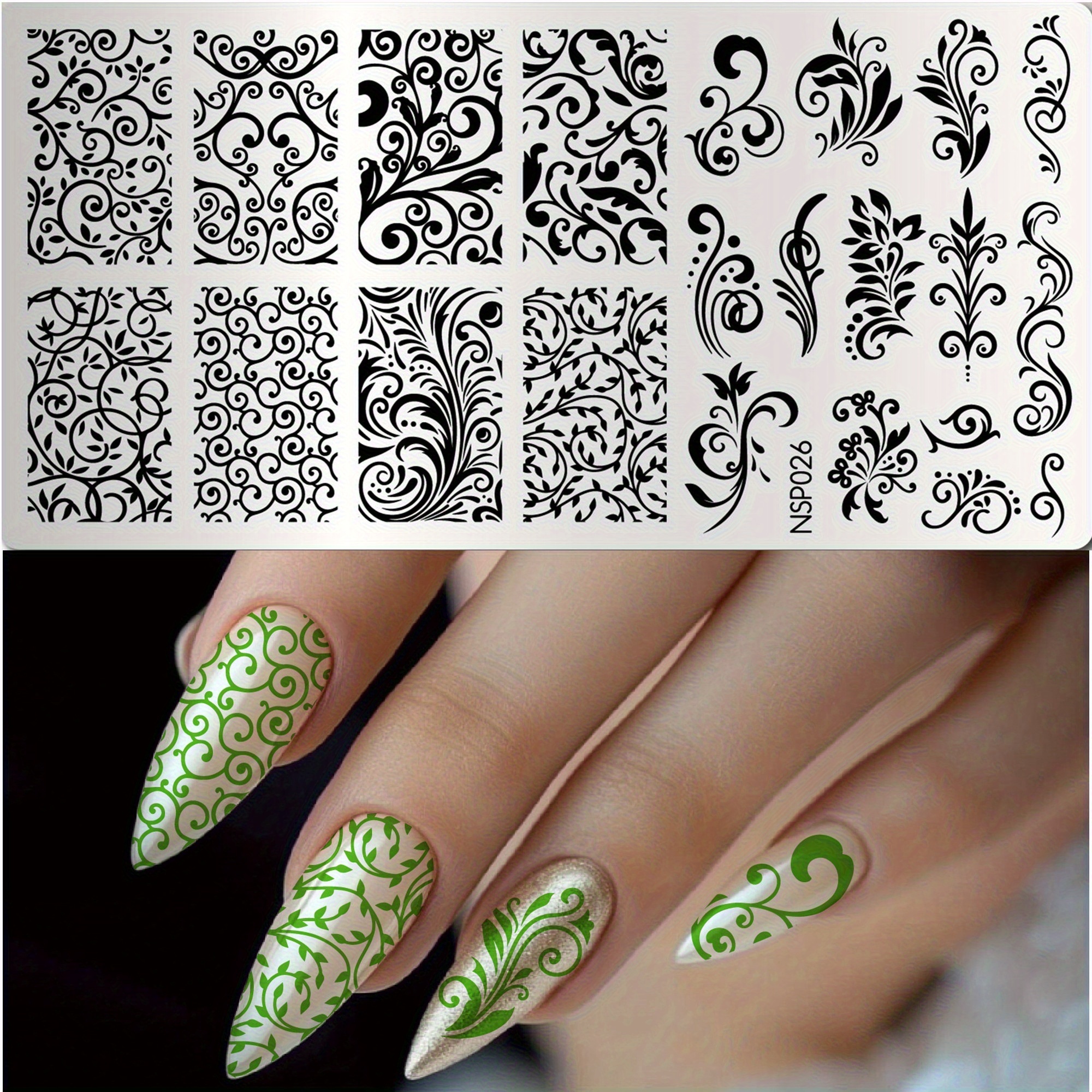 Swirls Nail Plates Designed For Your Own Nail Designs, Perfect For Salons And Personal Use