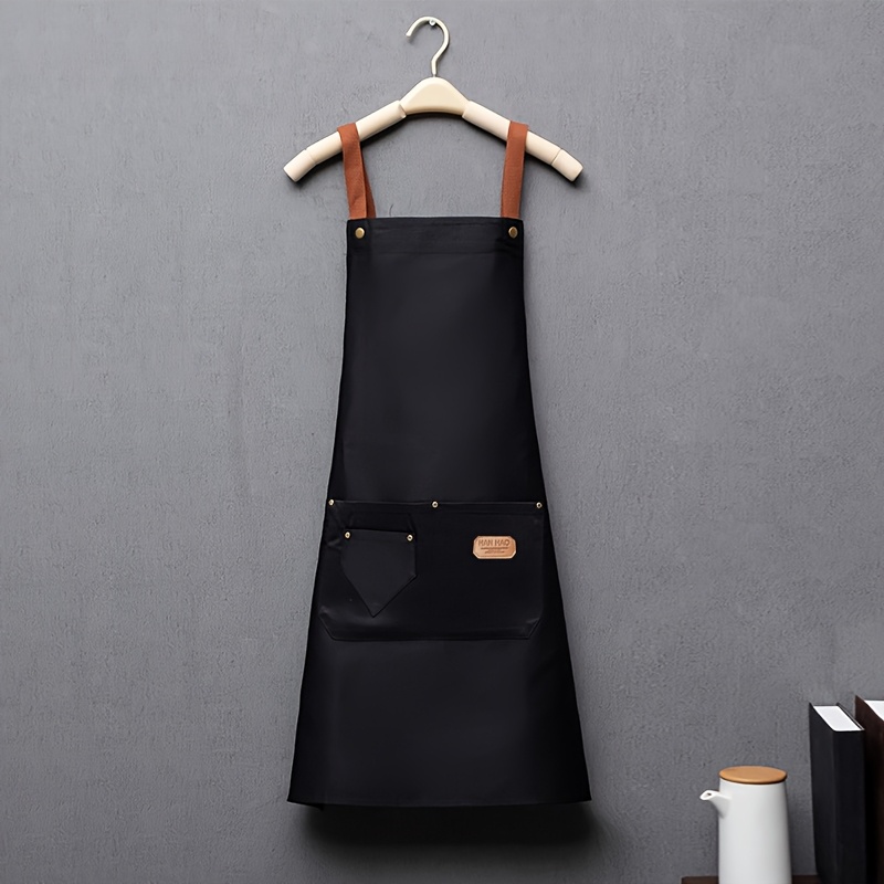 Image of Stylish Canvas Apron |, Unisex, Size-universal For Tea Coffee Shops, Restaurants, Kitchen, Garden, Barbecue Shops | Solid Color, Polyester, Christmas Gift, Aijiasenyue