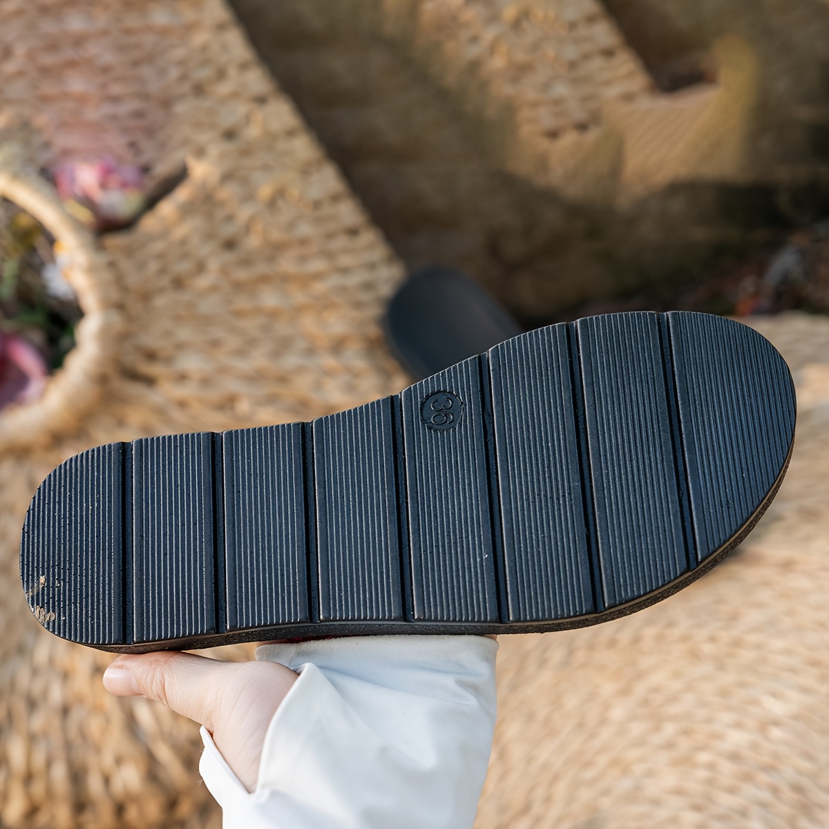 womens fashion mesh toe clip sandals comfortable and durable polyurethane sole breathable fabric upper slip   solid color low heel   women shoes Product details 6