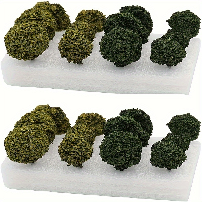 

24pcs Vibrant Miniature Bush Trees Set - Realistic Artificial Greenery For Model Railroads, & Tabletop - Easy-to-apply, Decor For Living Room & More, Tree Decorations Outdoor