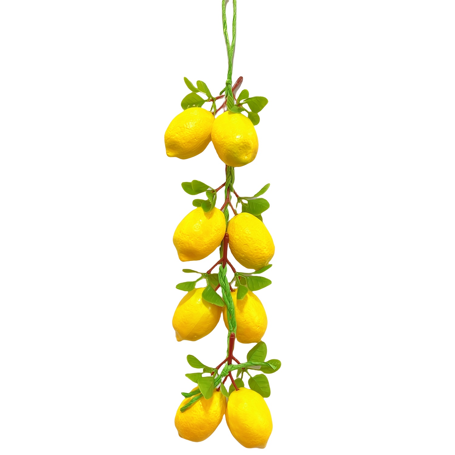 A Vine With 8 Lemon Fruits, A Realistic Cluster With Leaves, Made Of Foam Plastic, For Farmhouse, Hotel, Restaurant, , Home, Courtyard, And Movie Prop Decoration, Soft Decorative