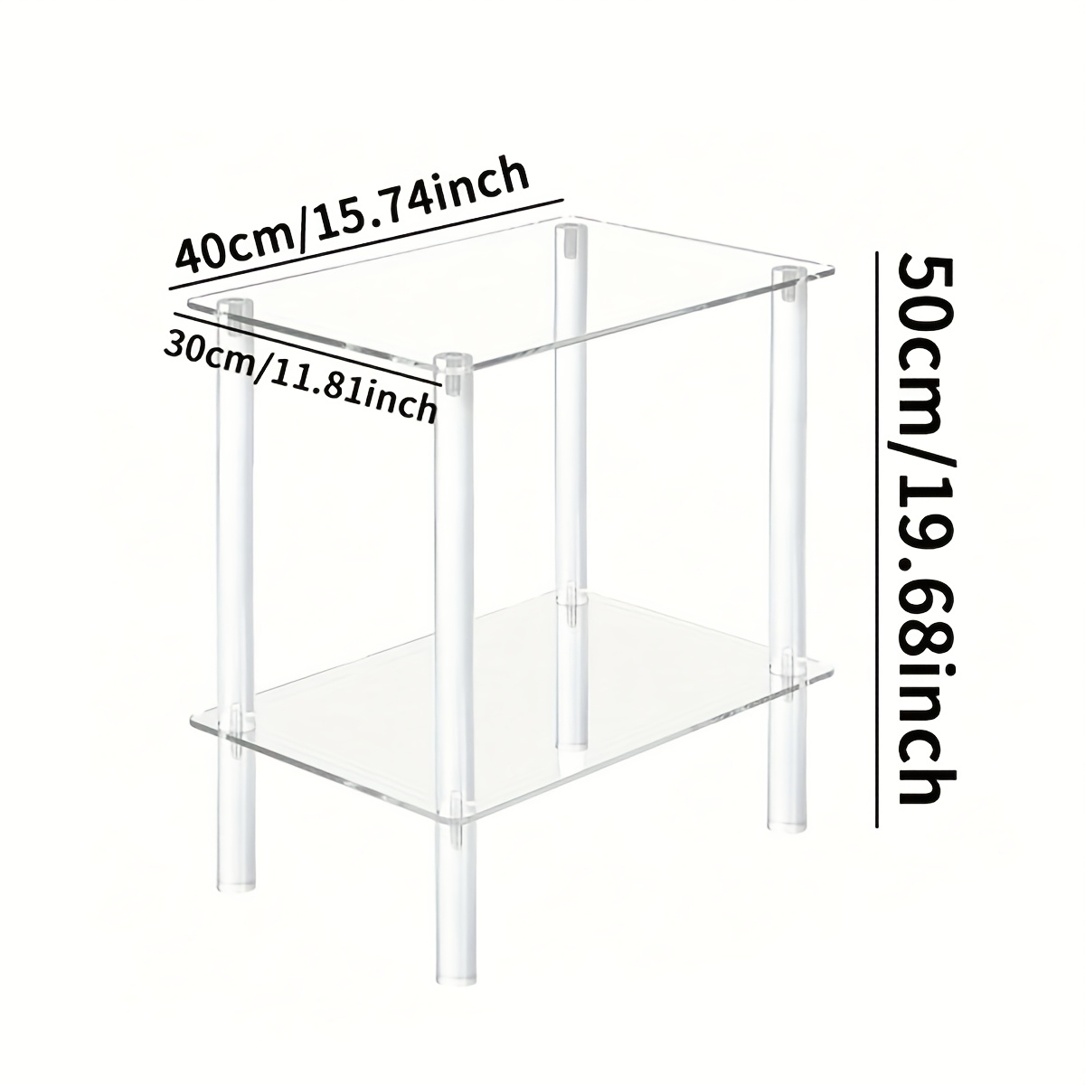  . transparenter sofa-beistelltisch aus acryl, 2-3-stöckiger nachttisch, transparenter nachttisch für schlafzimmer, moderner couchtisch für zuhause,   für wohnzimmer, sofatisch, tagesbett-tisch
