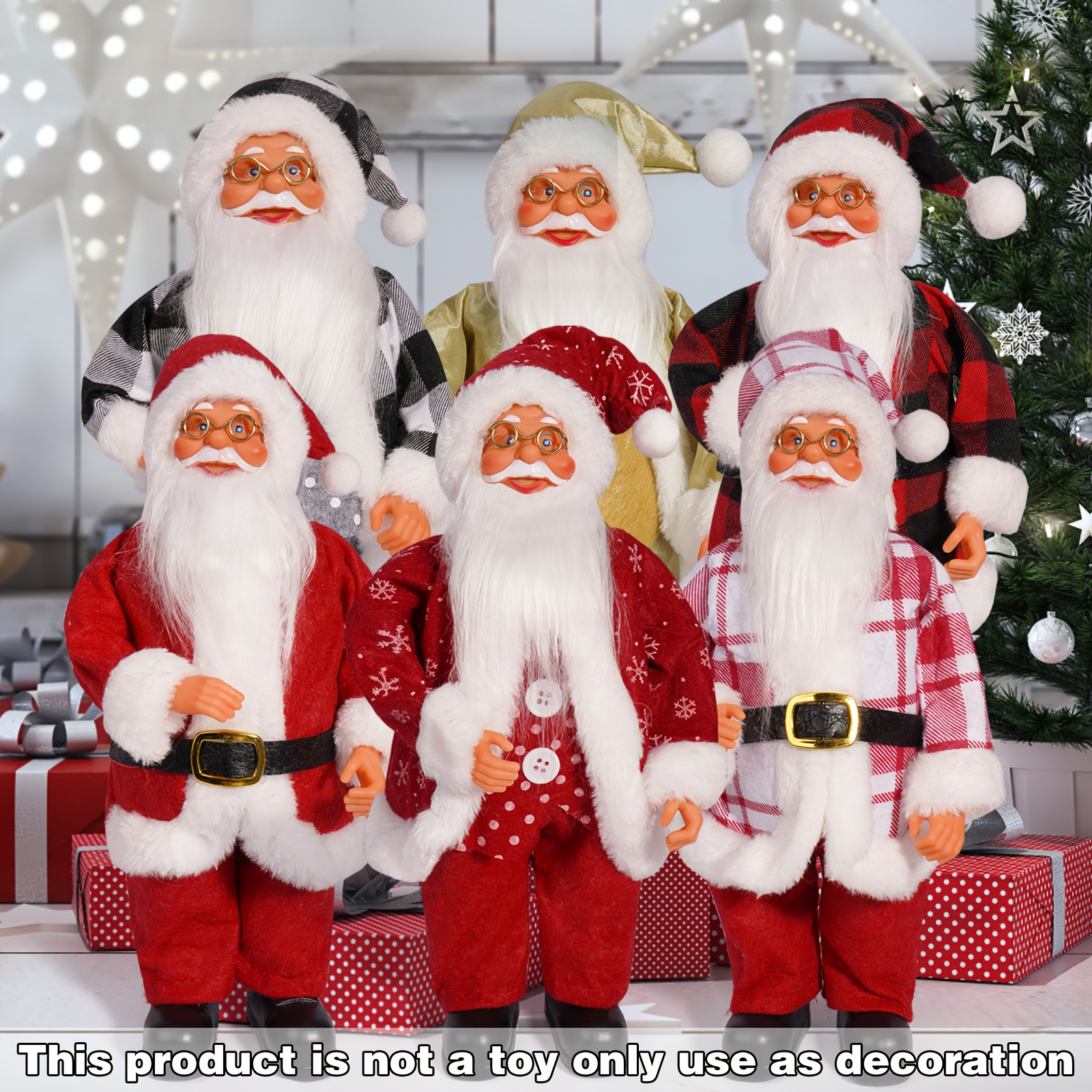 4 Mini Figurines Père Noël En Résine - Décoration De Noël Pour Table, Jardin, Maison De Poupée - 2,8 Cm Environ