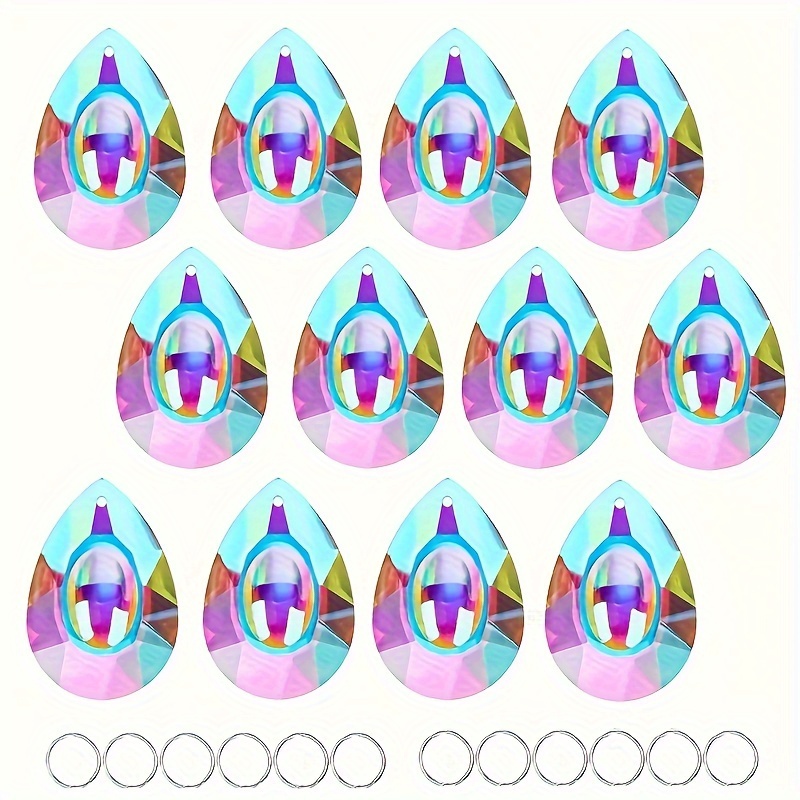 12-pack Crystal Suncatcher Prisms, K9 Glass Chandelier, Hanging Indoor Outdoor Home Wedding Decorations, 50mm