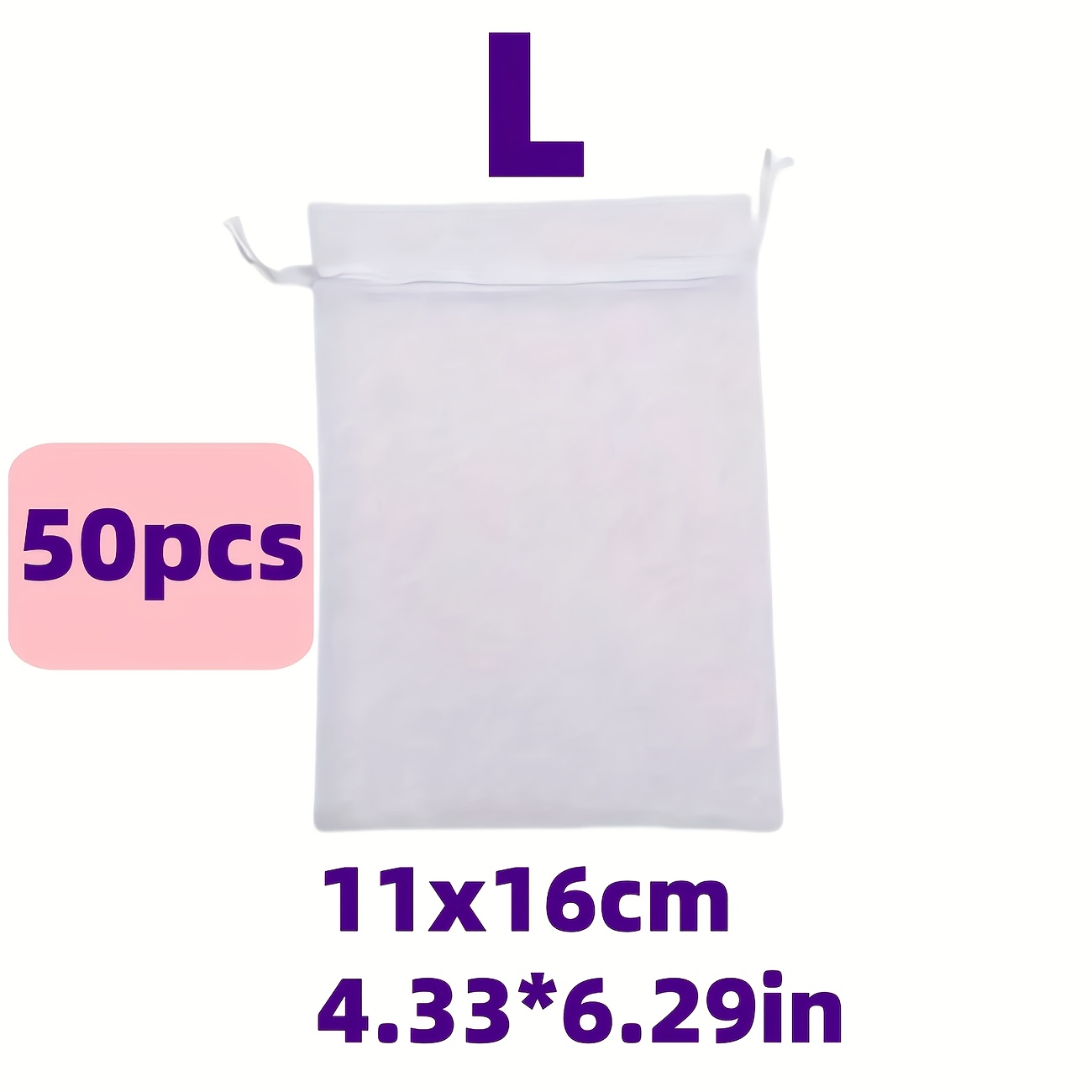 E-shop 50 Stück Organza-Kordelzugbeutel | Mesh-Geschenktüten für Schmuck, Gastgeschenke, Hochzeit, Weihnachten, mit dekorativem Band, wiederverwendbare