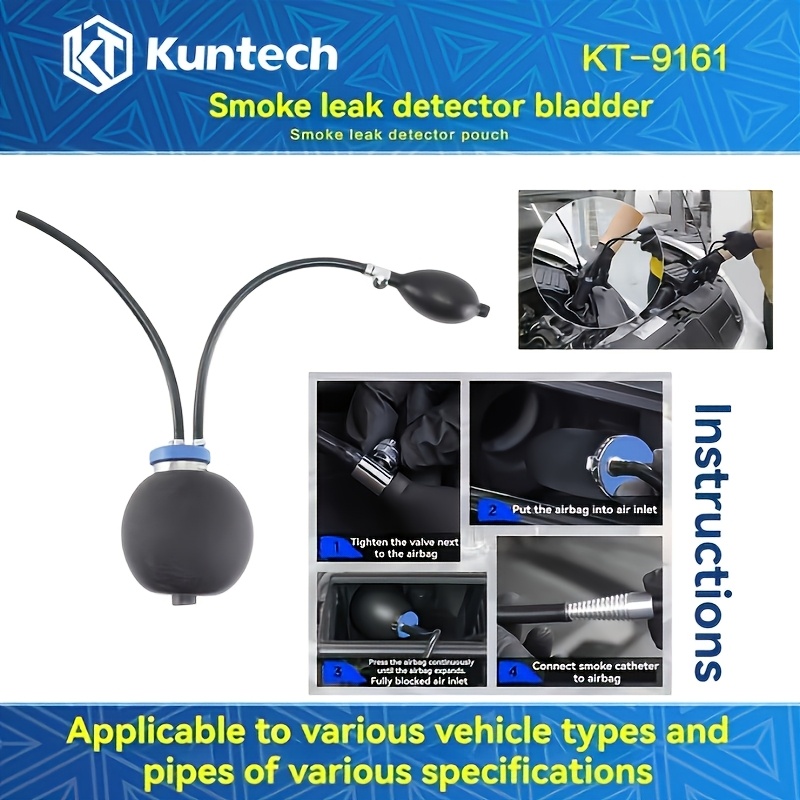 TEMU Kuntai Universal Automotive Smoke Leak Detector Additions, Automotive Smoke Machine Intake Airbag, Airbag Smoke Machine Pouch Adapter, For Fuel