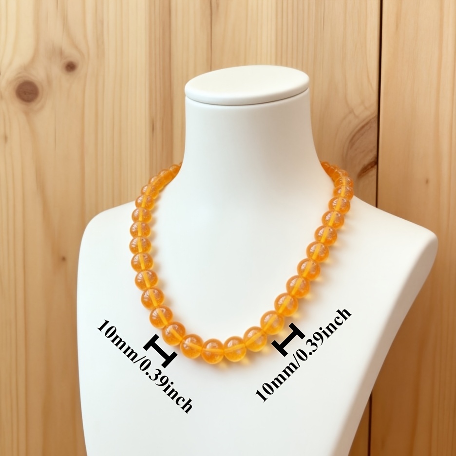 60pcs Citrine Beads with Delicate Chain Design, Vibrant Gift