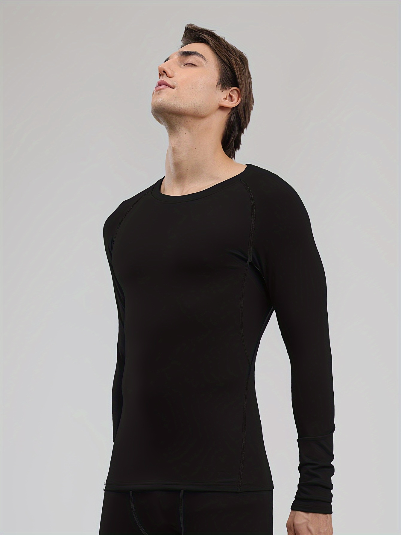 men's thermal long sleeve base layer fleece lined Temu United