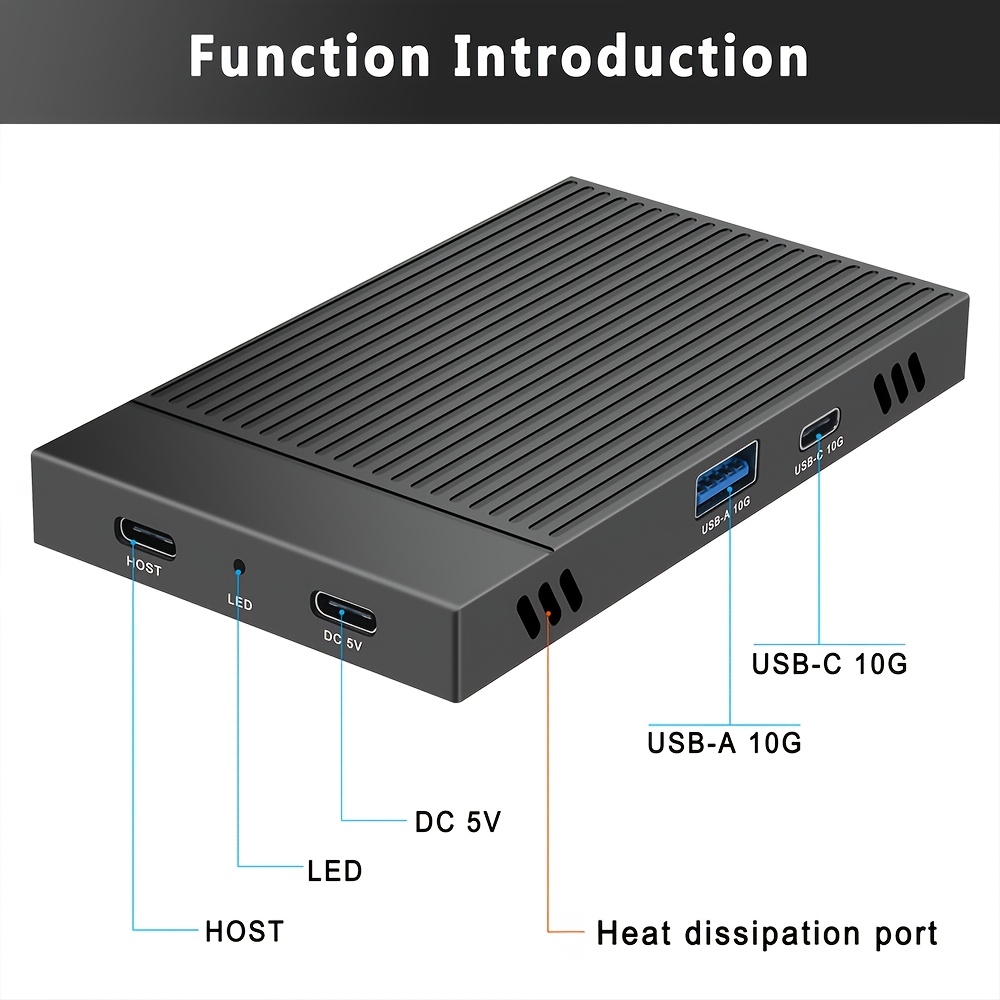 Image of 2-slot Hard Drive Docking Station, Compatible With M.2 M Key Pcie , Supports Use Of 2pcs Nvme Ssds, Read