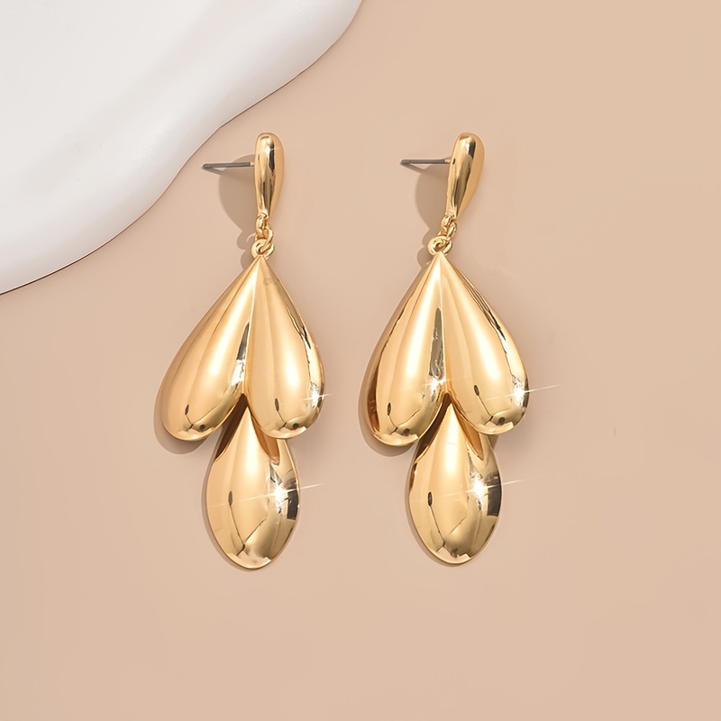Exaggerated Glossy Teardrop Earrings for Women, Statement Style
