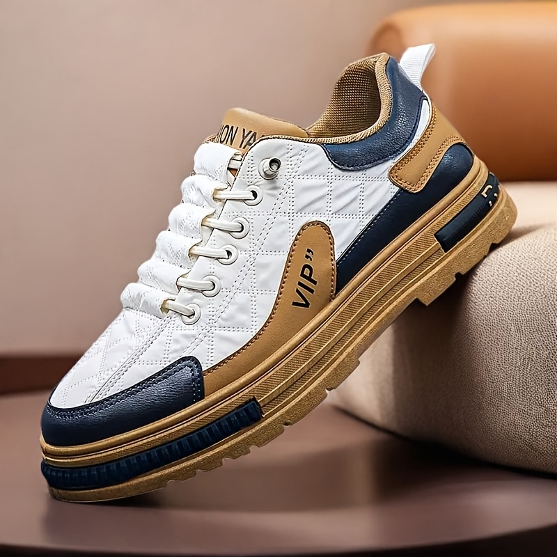 Men S   Style Skate Shoes, Comfortable Anti-Slip Casual Lace-Up Sneakers for Outdoor Activities, Large Size Thick Sole Durable Running Shoes Suitable for Hiking and Parties,   Wear