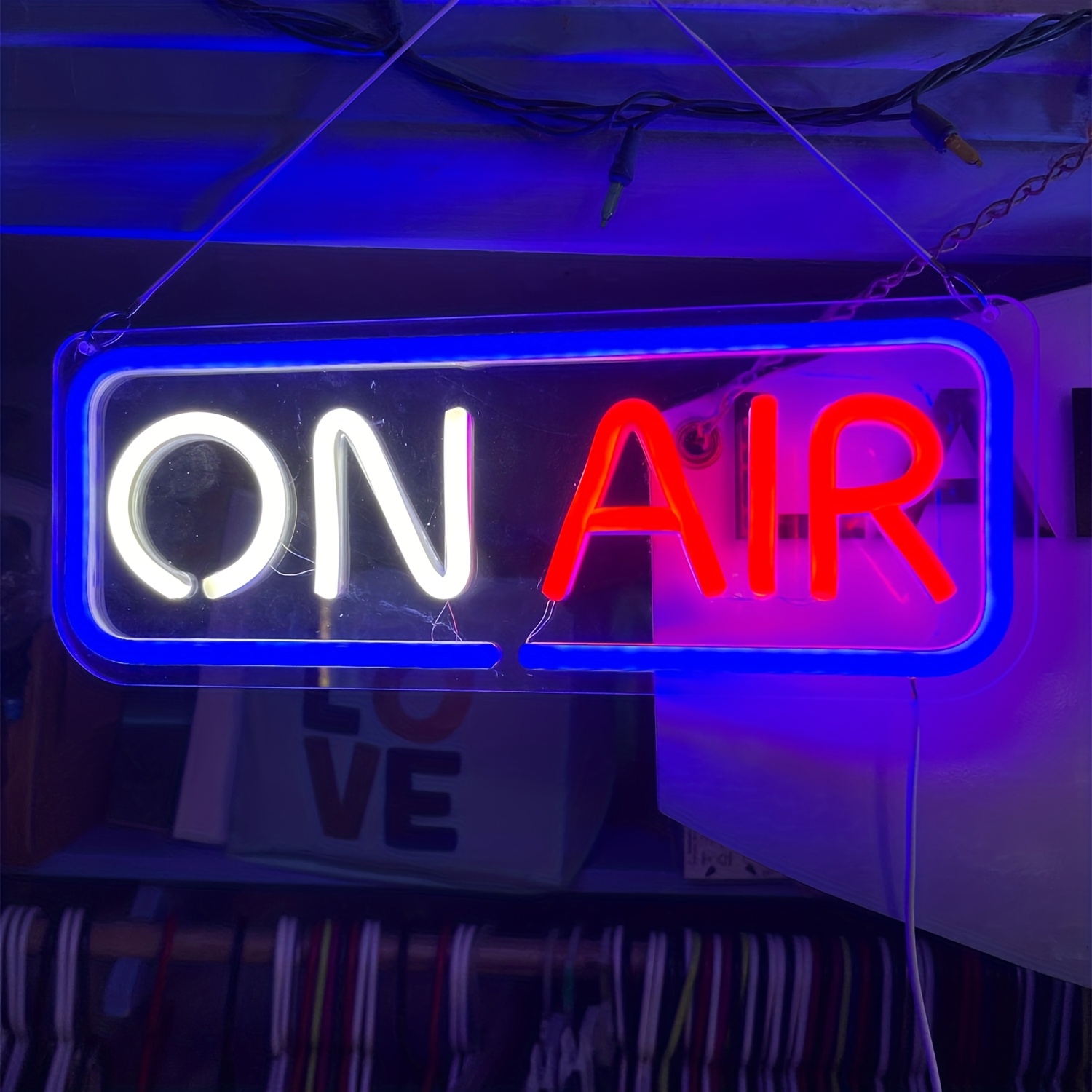 on air neon sign usb powered live stream lighting with   led for streaming recording bars gaming setup home office decor   mounting stickers no batteries needed streaming accessory   wall light acrylic light casing bar signage modern night light   decorative    