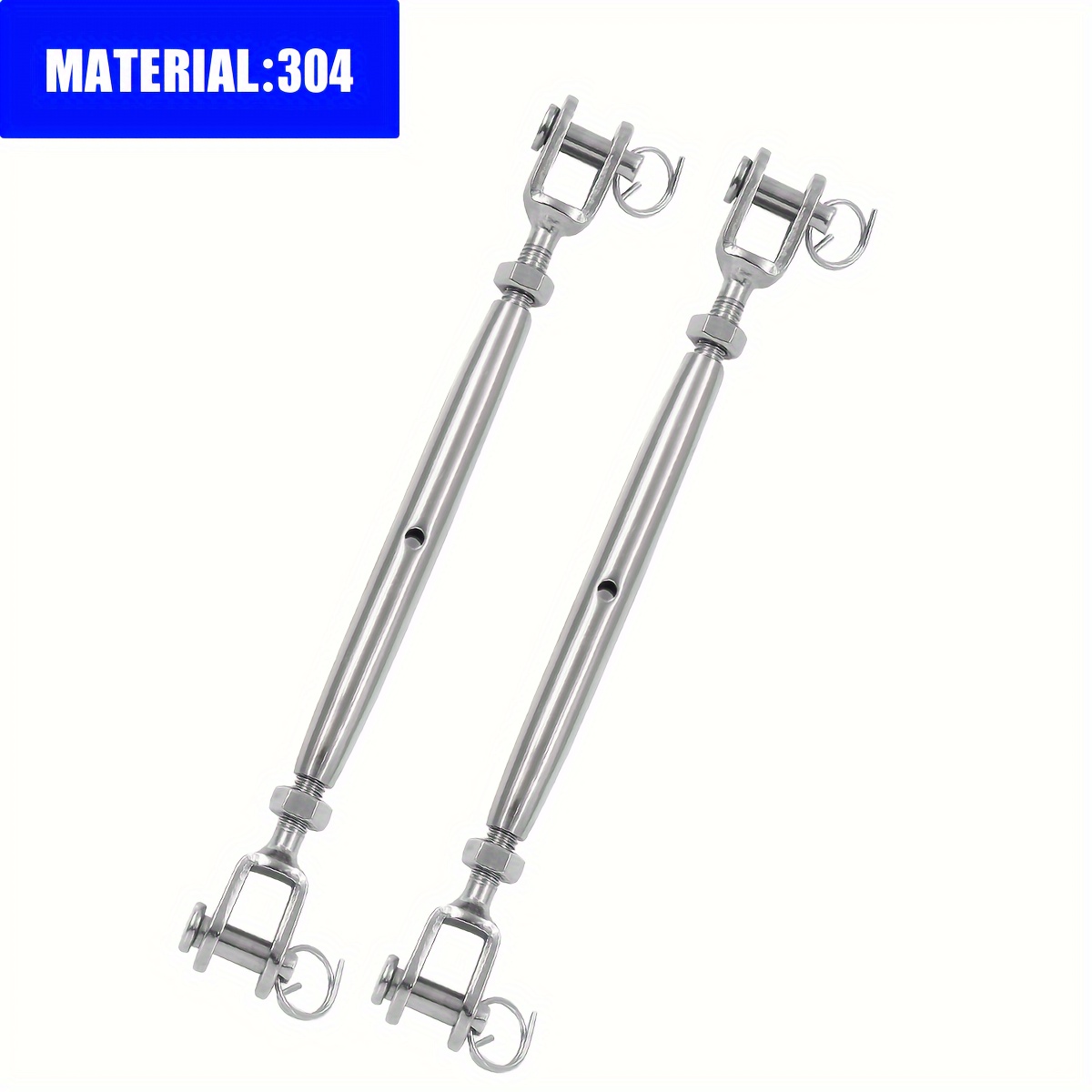 

2-pack 304 Stainless Steel Turnbuckles, M6 Heavy Duty Rigging Screw, Jaw & Jaw Cable Tensioners, Adjustable Body Wire Rope Tension