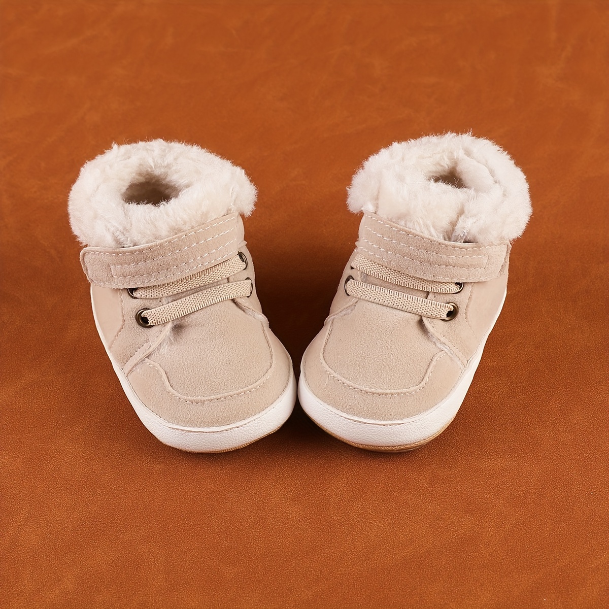 A Pair of Thickened And Fleece-Lined Boots for Boys And Girls, Suitable for Babies Aged 0-1 Years Learning to Walk, Featuring Non-Slip Soles, Ideal for Autumn And Winter