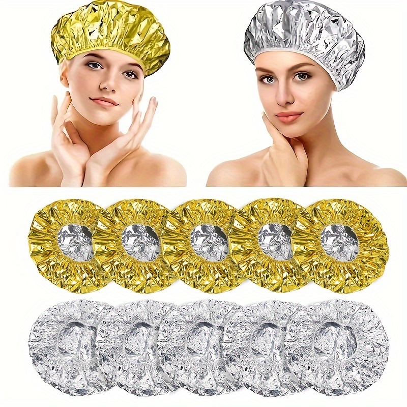 

1/5pcs Bonnet de Douche en Aluminium, Utilisé pour la Teinture des Cheveux et le Conditionnement , Bonnet de Douche Ajustable et Réutilisable avec Bande Élastique