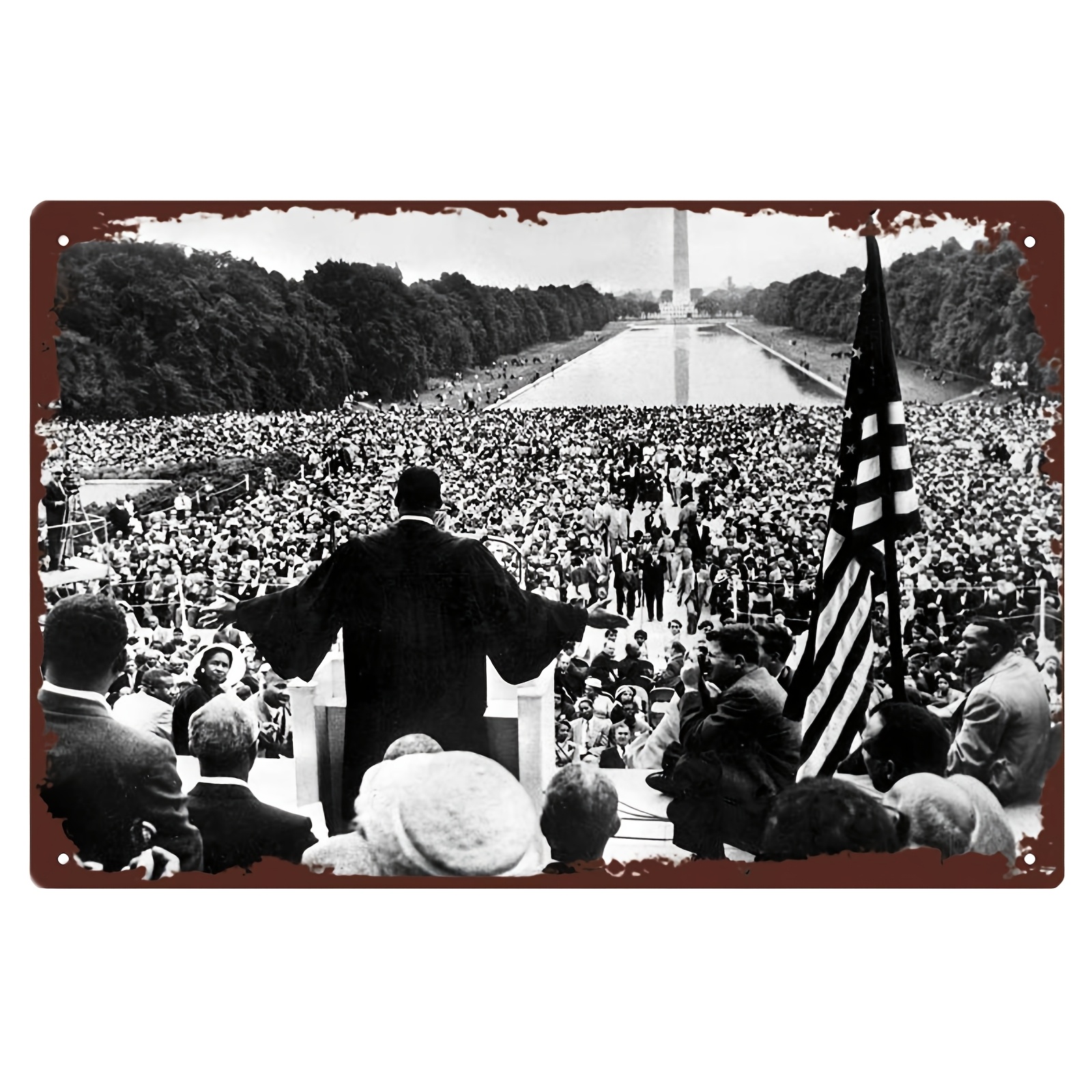 

1pc Happy New Year Martin . Speaking At The For , National Mall, D.c., May 17, 1957 - Metal Aluminum Print Wall Frames 20*30cm/8*12inch