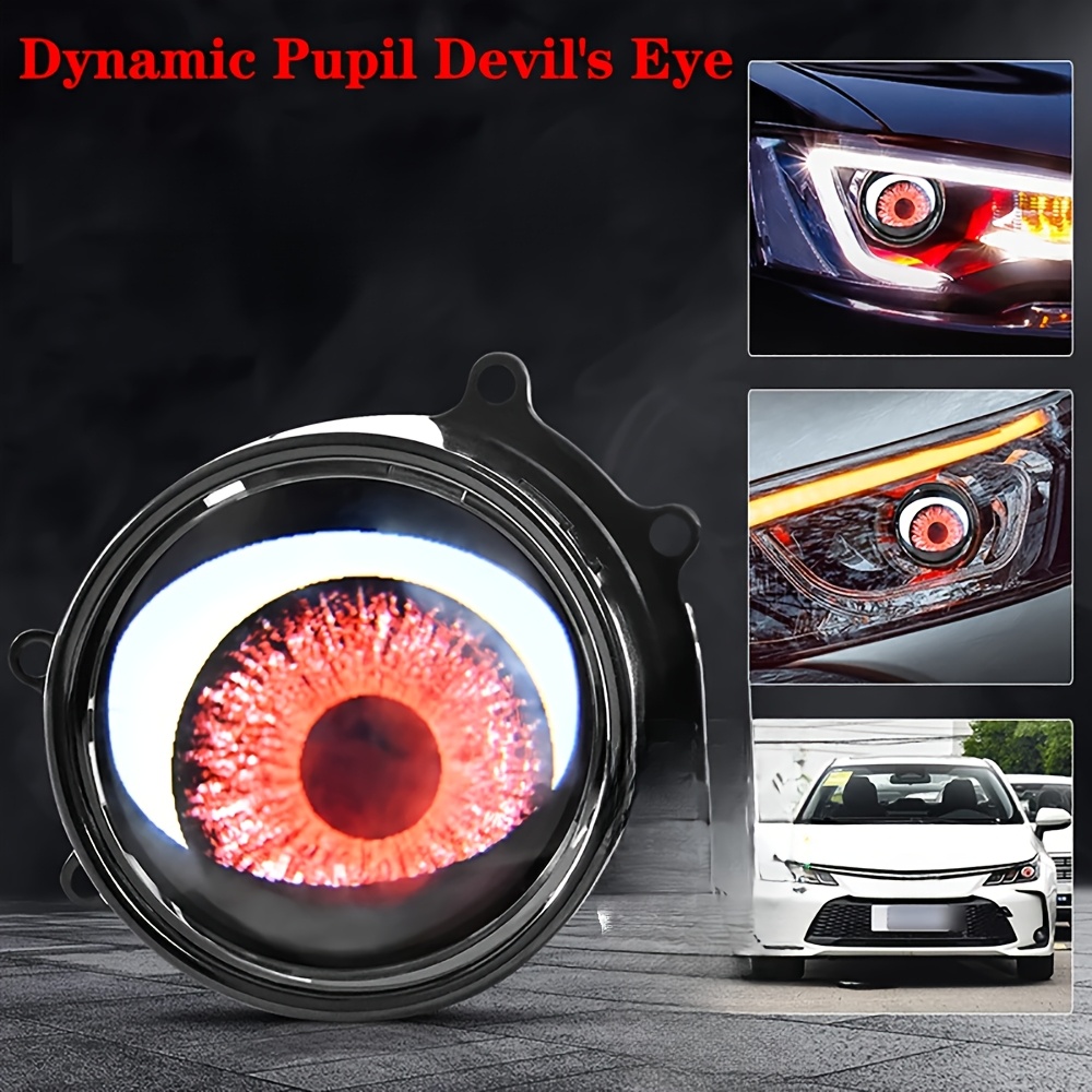 

6 Led Demo Eyes Lens Atmosphere Light Dc12v Car Motorcyle Decorative, Without Battery