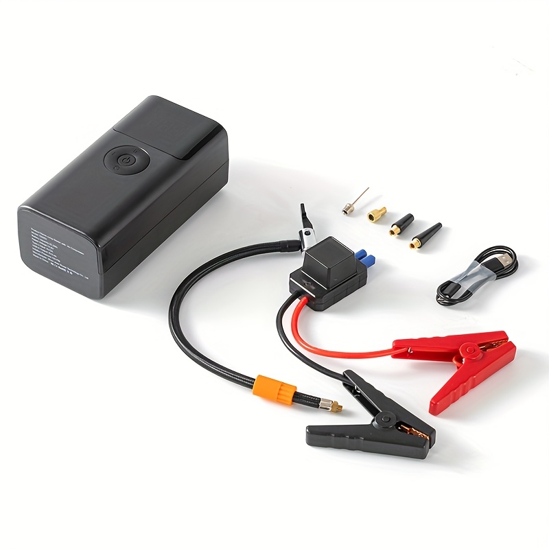 TEMU Auto Car Jump Starter Air Compressor 14.8v Trucks Motorcycles Basketball Air Pump Power Bank Emergency Car Kit Emergency Car Power Station Tire