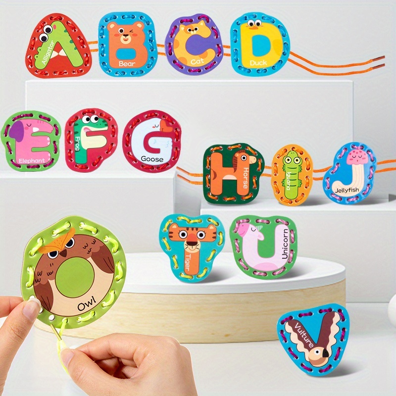 colorful cartoon paper letter beads animal designs alphabet Temu