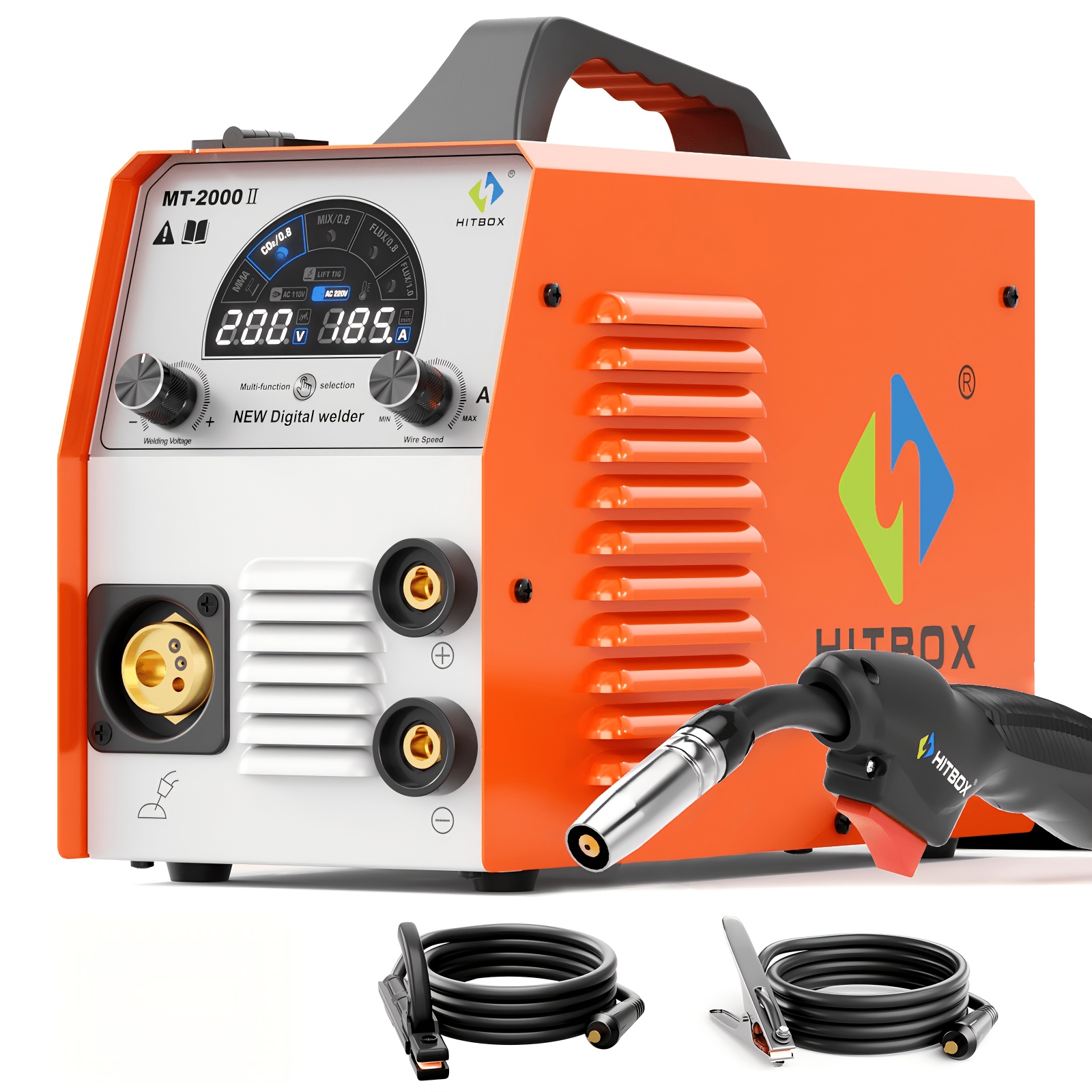 4-in-1 Multi- Gasless & Gas 200a Mig Welder - Flux-cored, Mig, Lift Tig, Stick Arc Welder Tools With Control, Dual Voltage 220v Welding Machine