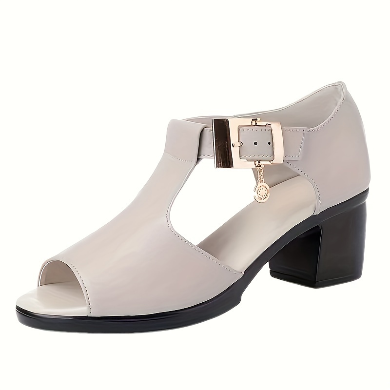 womens chunky heeled sandals toe strap outdoor shoes summer casual sandals details 4