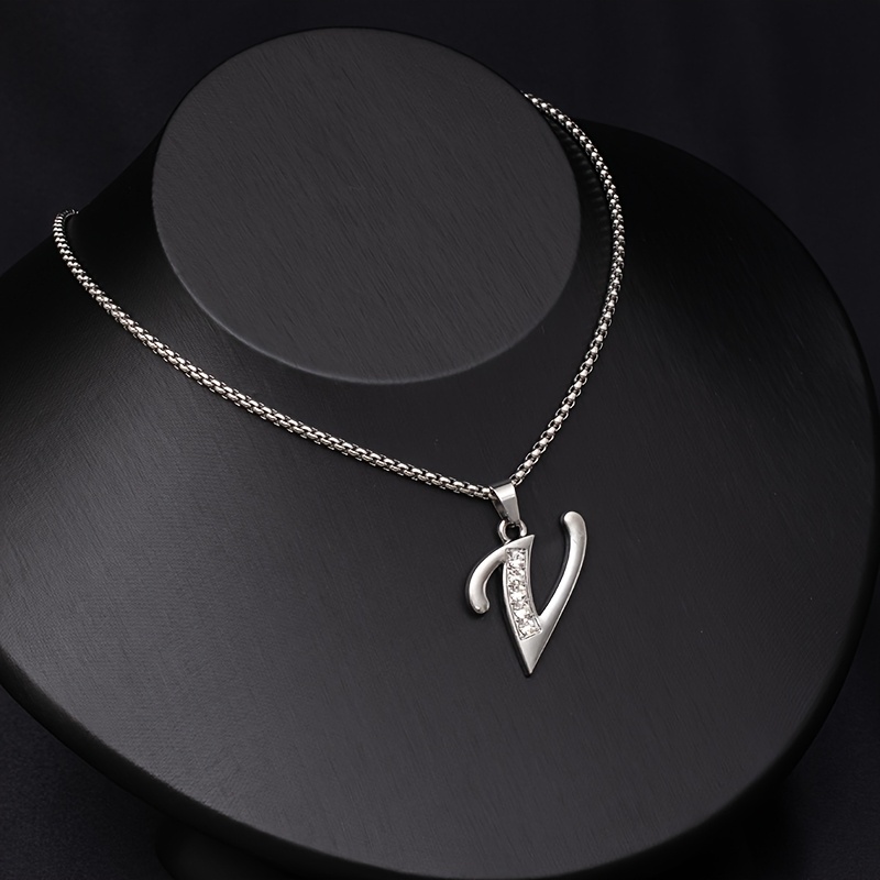 Simple Stylish Women's 26 English Letters Titanium Steel Necklace
