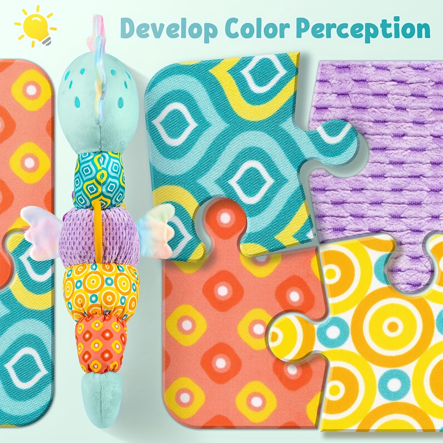 Seahorse rattle toy view
