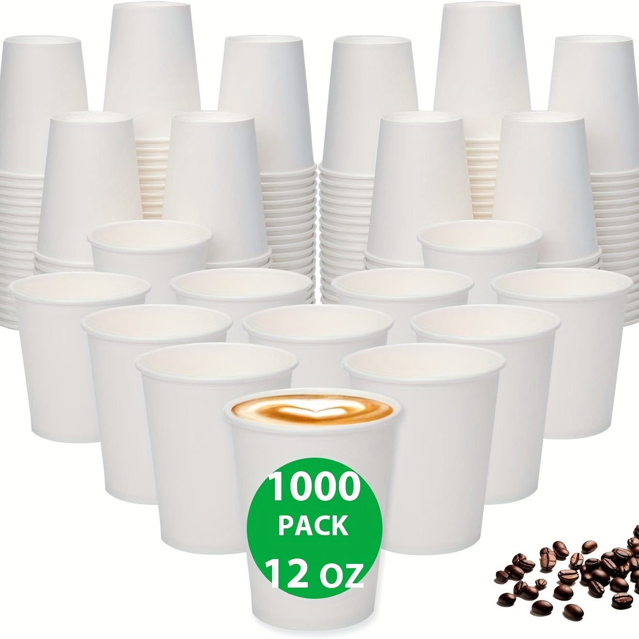 1000 pack 8 10 12 oz disposable coffee cups thickened white - Temu