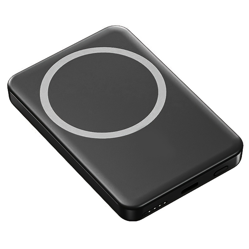 TEMU Wireless Magnetic Battery Pack 5000mah, Compact Magnetic Power Bank, Wireless Portable Charger With Usb C Pd 20w Charging Power Bank Compatible