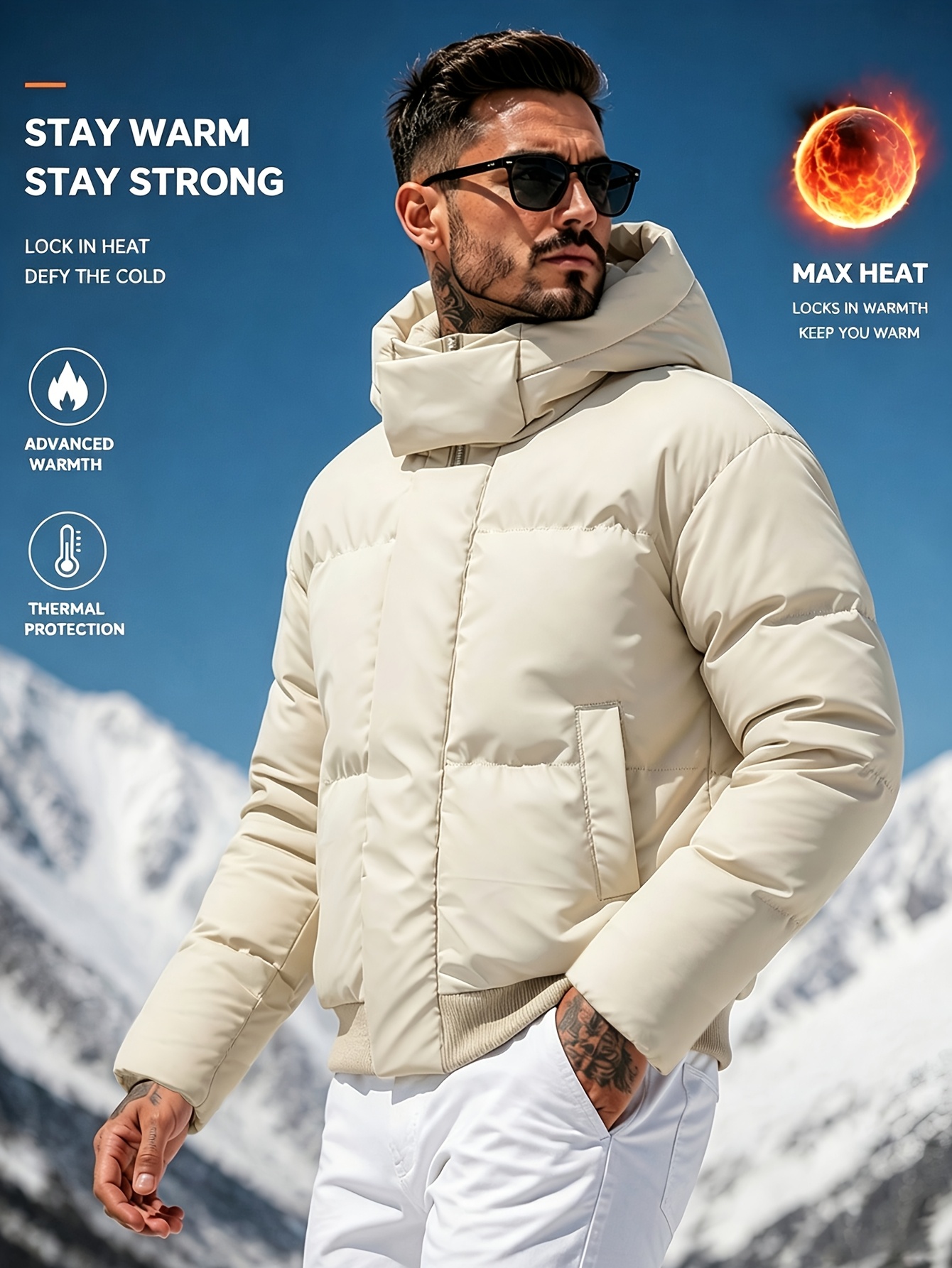 Men's Hooded Short Jacket for Autumn/Winter