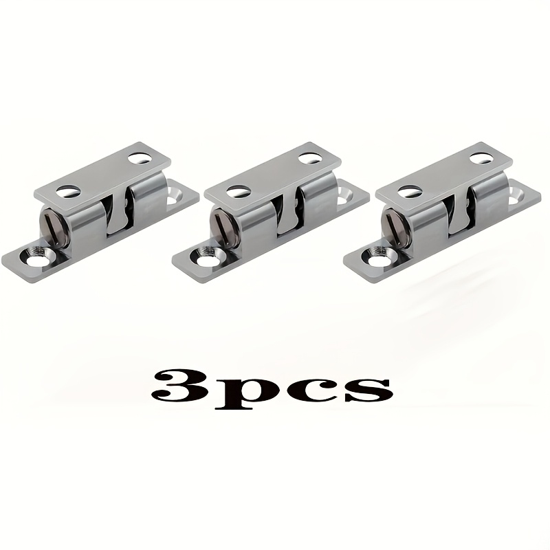TEMU 3pcs Stainless Steel Magnetic Door Catch Set, Aluminum Alloy Material, No Drilling Required For Adhesive Installation, Strong Magnetic