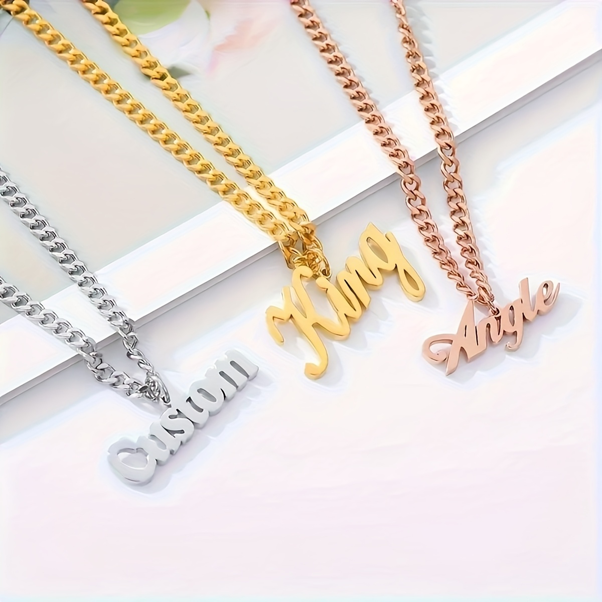 Personalized Women's Fashion Pendant Necklace, Customizable Design