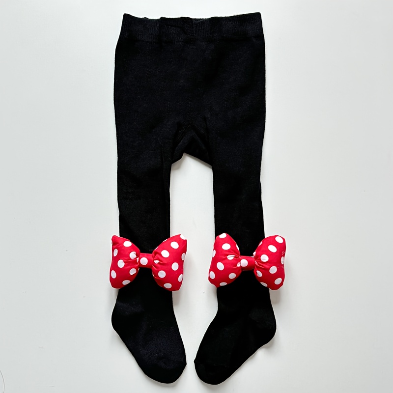 1 Pair Leggings Socks With Beautiful Bow, Girls' Mid-calf Socks