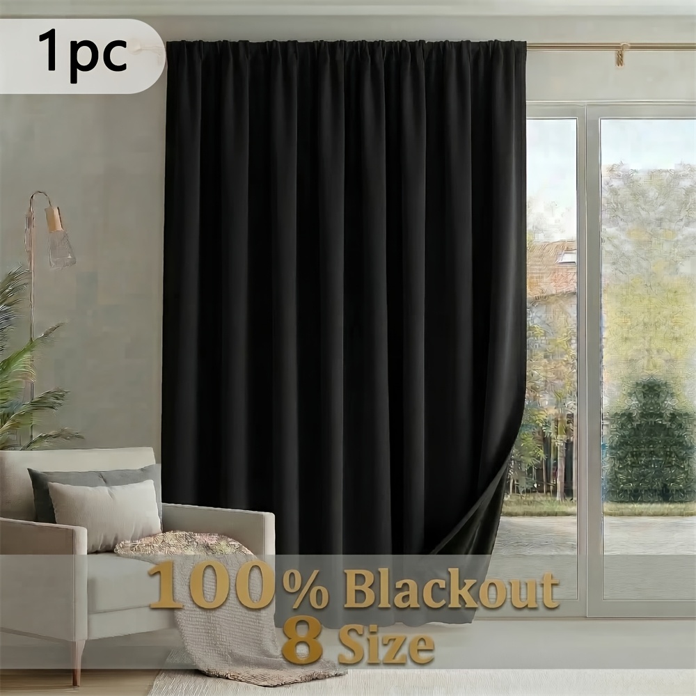 1pc of 100 blackout solid color fashionable and versatile curtain made of polyester coated material with top rod pocket for hanging providing sun protection and privacy features a modern solid   suitable for living rooms