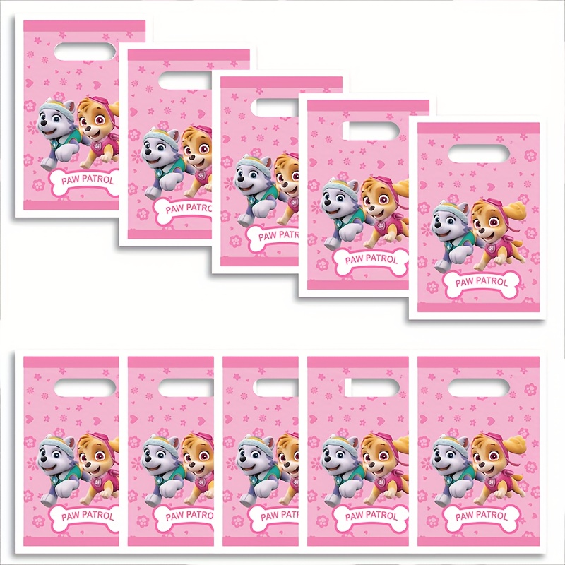 E-shop 10 Stück Paw Patrol Rosa Geschenktüten, Partybeutel, Partyzubehör-Set, Geburtstags-, Feiertags- Abschlussfeier-Dekoration, Niedliche
